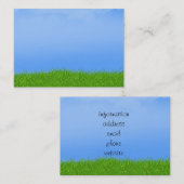 Achtergrond groen gras en blauw hemel visitekaartje (Voorkant / Achterkant)