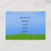 Achtergrond groen gras en blauw hemel visitekaartje (Achterkant)