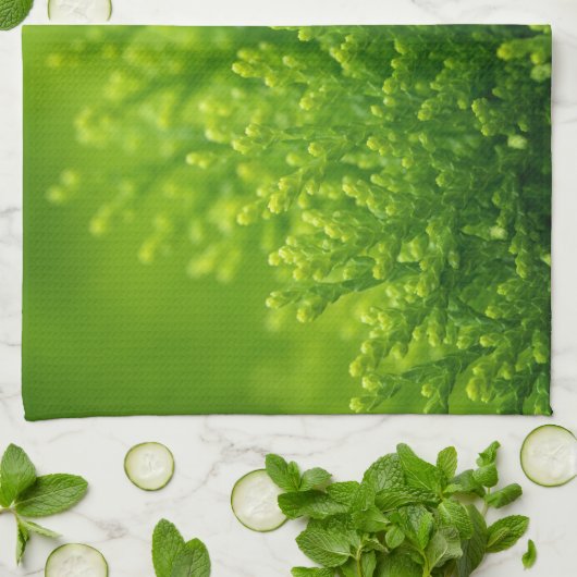 Achtergrond groene bladeren theedoek (Gevouwen)