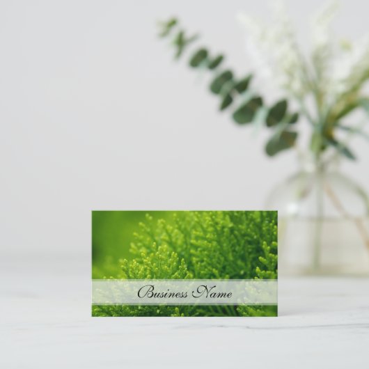 Achtergrond groene bladeren visitekaartje (Staand voorkant)