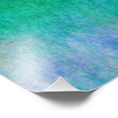 Achtergrond groene blauwe Paarse Waterverf Foto Afdruk (Hoek)