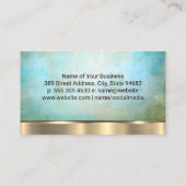 Achtergrond groene blauwe textuur | Goudmetaaltrim Visitekaartje (Achterkant)