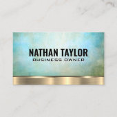 Achtergrond groene blauwe textuur | Goudmetaaltrim Visitekaartje (Voorkant)