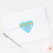 Achtergrond groene gras, regenboog en blauwe hemel hart sticker (Envelop)