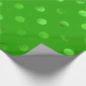 Achtergrond groene metallische faux Foil Polka Dot Cadeaupapier (Hoek)