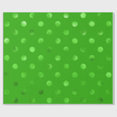 Achtergrond groene metallische faux Foil Polka Dot Cadeaupapier (Vlak)