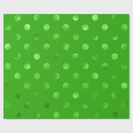 Achtergrond groene metallische faux Foil Polka Dot Cadeaupapier (Vlak)