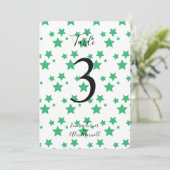 Achtergrond groene sterren | Tafelnummerkaarten Kaart (Staand voorkant)