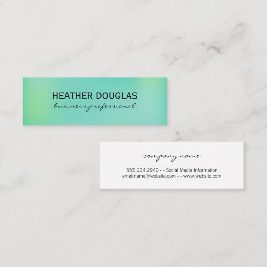 Achtergrond groene verloop mini visitekaartje (Voorkant / Achterkant)