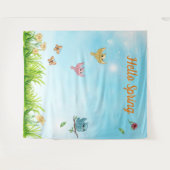 Achtergrond Hallo Lente fotoparty Wandkleed (Voorkant (horizontaal))