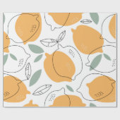 Achtergrond handgetekende Lemons. Naadloos patroon Cadeaupapier (Vlak)