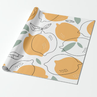 Achtergrond handgetekende Lemons. Naadloos patroon Cadeaupapier