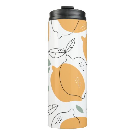 Achtergrond handgetekende Lemons. Naadloos patroon Thermosbeker (Voorkant)