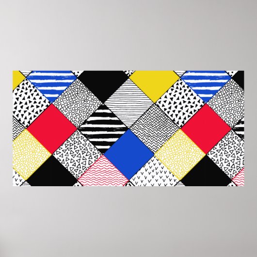 Achtergrond handtekening patchwork. Spaanse textuu Poster (Voorkant)