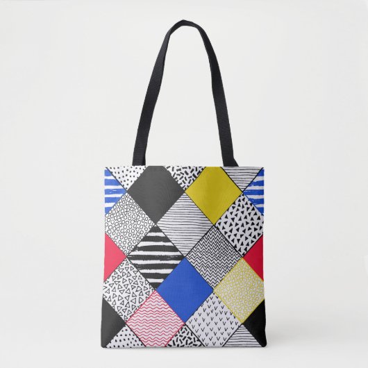 Achtergrond handtekening patchwork. Spaanse textuu Tote Bag (Voorkant)