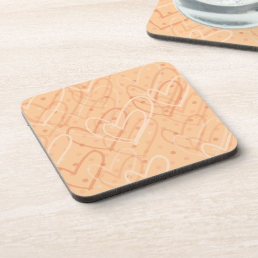 Achtergrond hart en stippen, onderzetter (Linkerzijde)