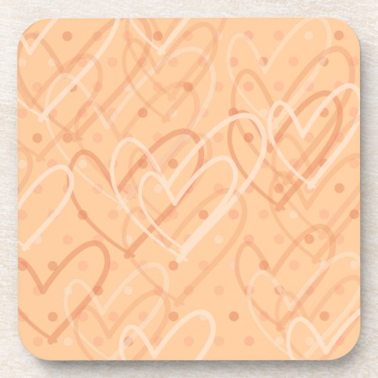 Achtergrond hart en stippen, onderzetter (Voorkant)