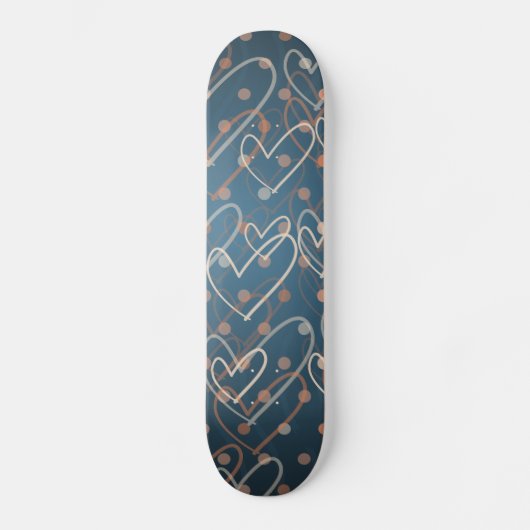 Achtergrond hart en stippen, schaats persoonlijk skateboard (Voorkant)
