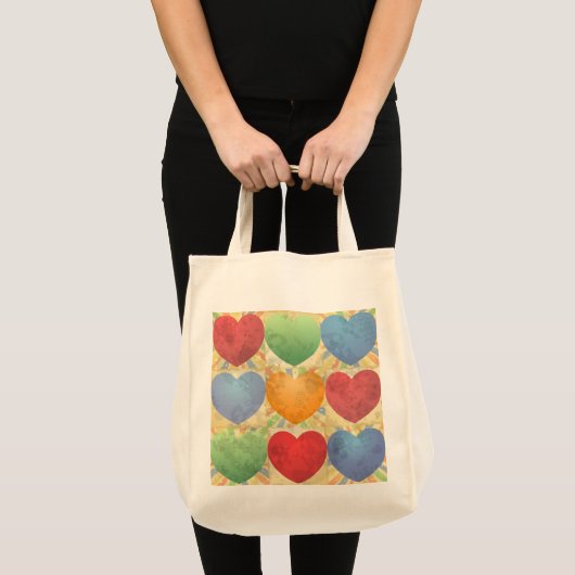 Achtergrond hart tote bag (Voorkant (product))
