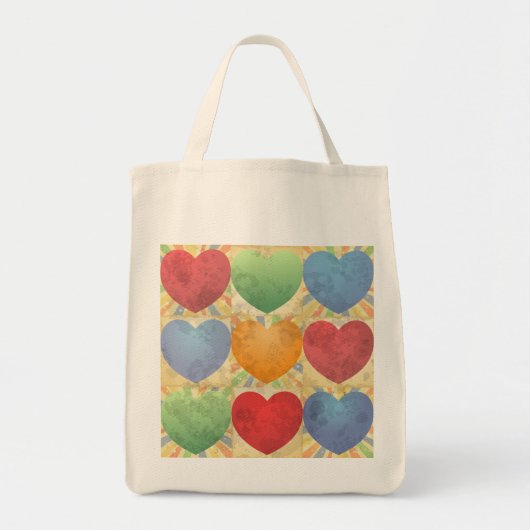 Achtergrond hart tote bag (Voorkant)