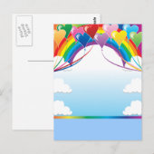 Achtergrond hartbalon briefkaart (Voorkant / Achterkant)