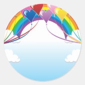 Achtergrond hartbalon ronde sticker (Voorkant)