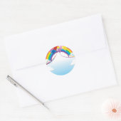 Achtergrond hartbalon ronde sticker (Envelop)