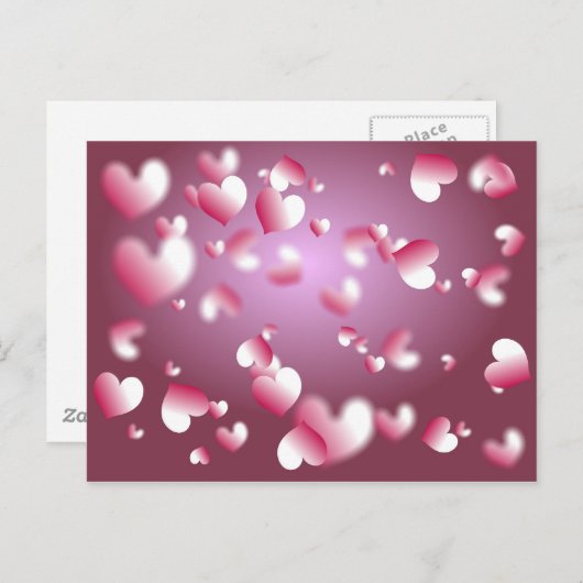 achtergrond harten briefkaart (Voorkant / Achterkant)