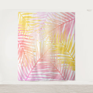 Achtergrond Hawaiian Tropical Palm Leaves Party Wandkleed