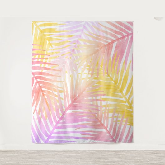 Achtergrond Hawaiian Tropical Palm Leaves Party Wandkleed (Voorkant)