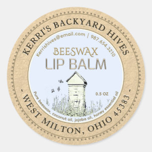 Achtergrond Hives beeswax Lip Balm Mini Label Kraf
