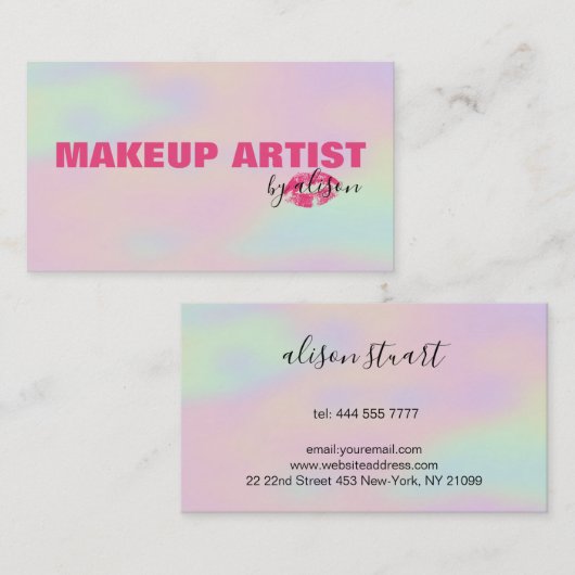 Achtergrond hologram visitekaartje (Voorkant / Achterkant)