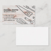 Achtergrond hout | Bouwgereedschap Visitekaartje (Voorkant / Achterkant)