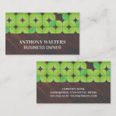 Achtergrond hout | Illustratief bladpatroon Visitekaartje (Voorkant / Achterkant)