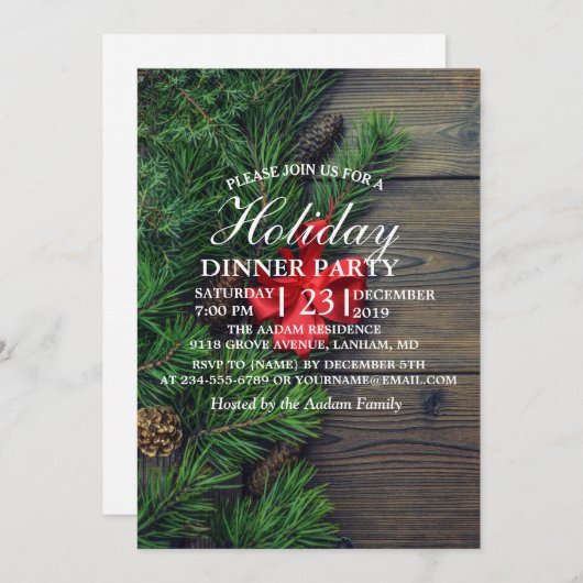 Achtergrond hout met kerstthema kaart (Voorkant / Achterkant)