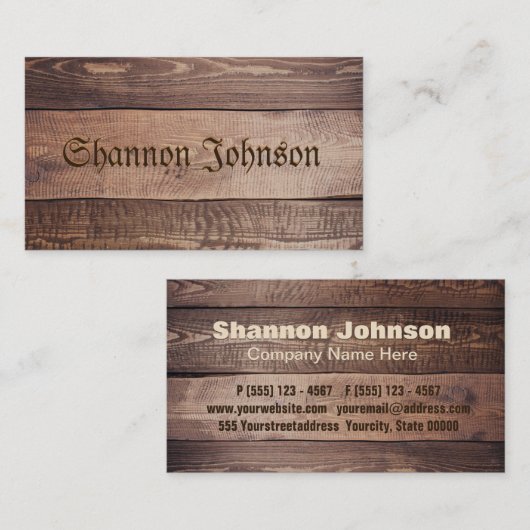 Achtergrond hout visitekaartje (Voorkant / Achterkant)