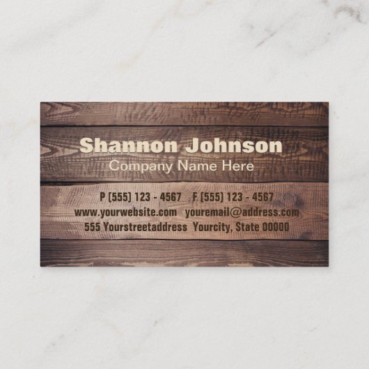 Achtergrond hout visitekaartje (Achterkant)