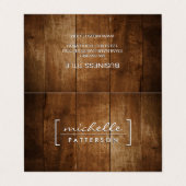 Achtergrond hout visitekaartje (Buitenkant ongevouwen)