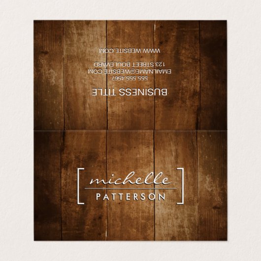 Achtergrond hout visitekaartje (Buitenkant ongevouwen)