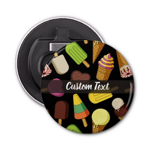 Achtergrond Ice Cream Button Flesopener (Voorkant)
