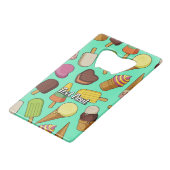 Achtergrond Ice Cream Creditkaart Flessenopener (Voorkant Gekanteld)