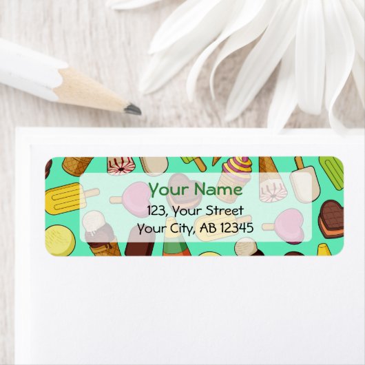 Achtergrond Ice Cream Etiket (Insitu)