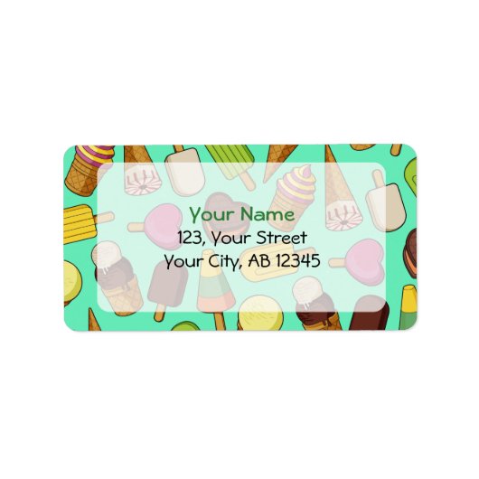 Achtergrond Ice Cream Etiket (Voorkant)