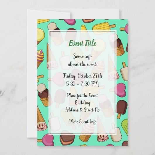 Achtergrond Ice Cream Kaart (Achterkant)