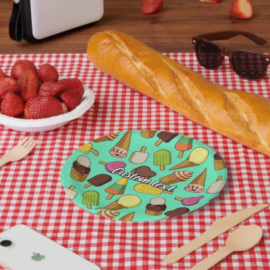 Achtergrond Ice Cream Papieren Bordje (Picknick)