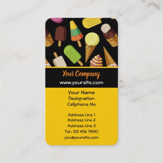 Achtergrond Ice Cream Visitekaartje (Voorkant)