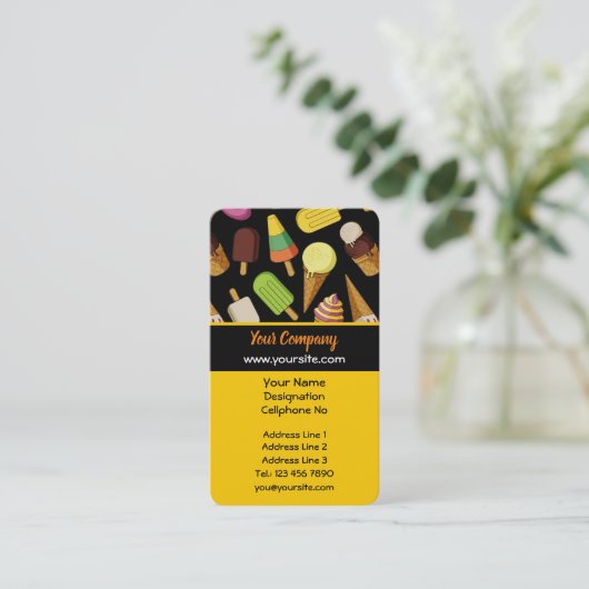 Achtergrond Ice Cream Visitekaartje (Staand voorkant)