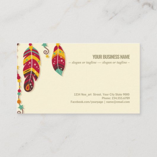 Achtergrond in Boho-stijl Visitekaartje (Achterkant)