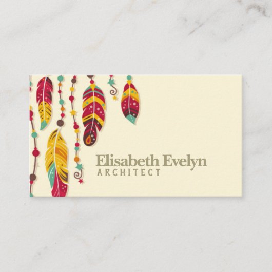 Achtergrond in Boho-stijl Visitekaartje (Voorkant)
