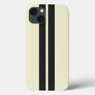 Achtergrond in elke kleur & zwarte race-strepen op Case-Mate iPhone case